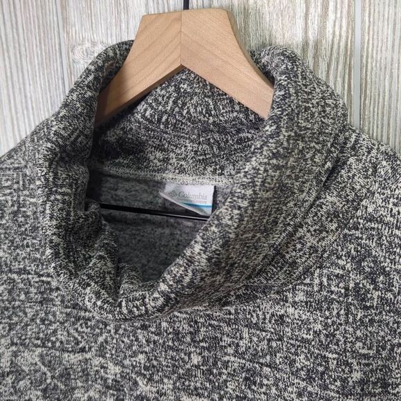 Vintage Columbia Women’s Large Grey Fleece Knit Soft Pullover Sweater Turtleneck - Picture 2 of 7
